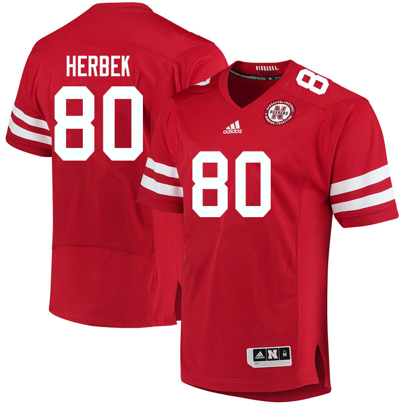 Women #80 Jacob Herbek Nebraska Cornhuskers College Football Jerseys Sale-Red - Click Image to Close